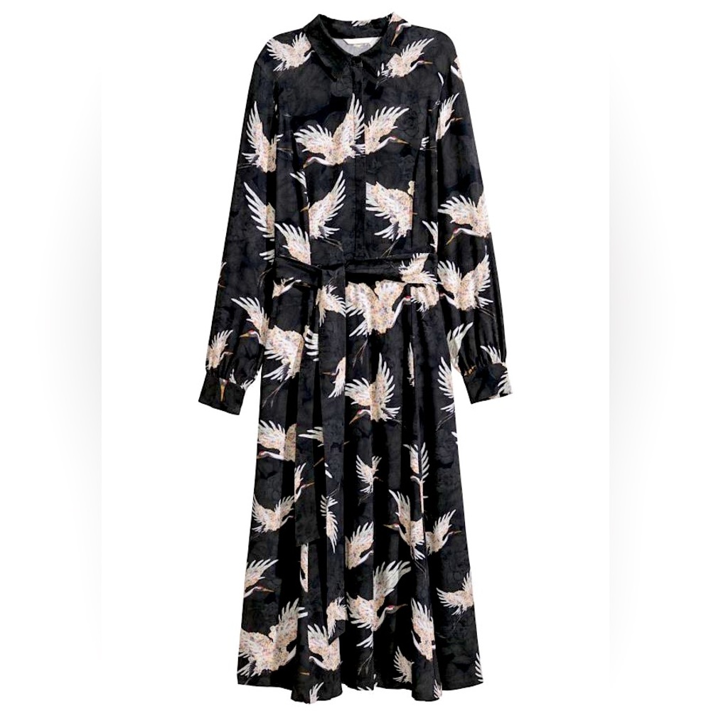 H&M Cranes Midi Dress